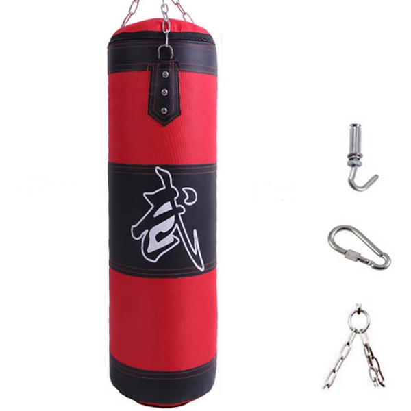 sac de frappe suspendu enfant MMA Kickboxing Muay Thai Karate Taekwondo rouge 100cm