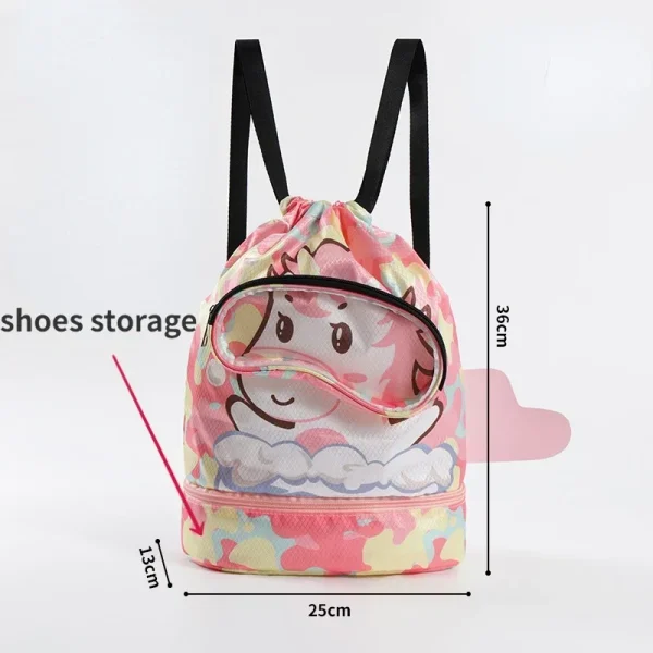 sac piscine hublot licorne rose