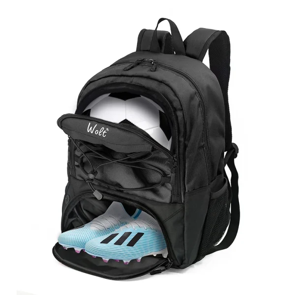 sac de sport foot chaussures en bas ballon en haut
