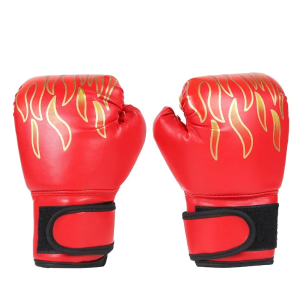 gant de boxe enfant rouge flamme or