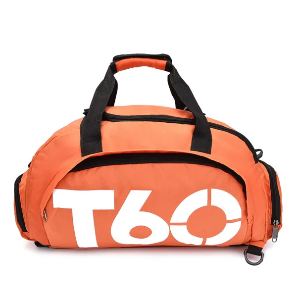 sac de sport enfant grand format orange blanc