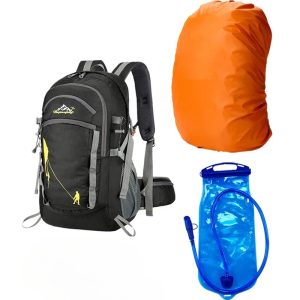 sac de randonnée avec poche  à eau 2l + protection sac noir