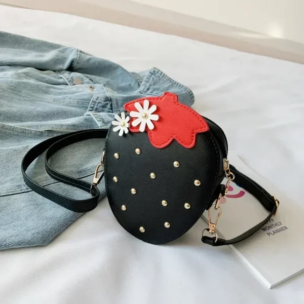 sac a main enfant fraise noir