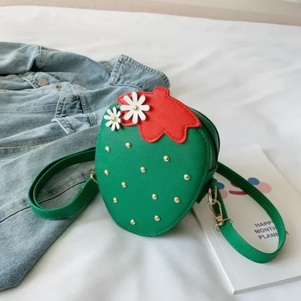 sac à main enfant fraise vert