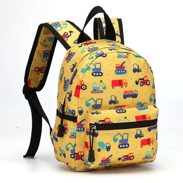 sac à dos enfant engins de chantier jaune