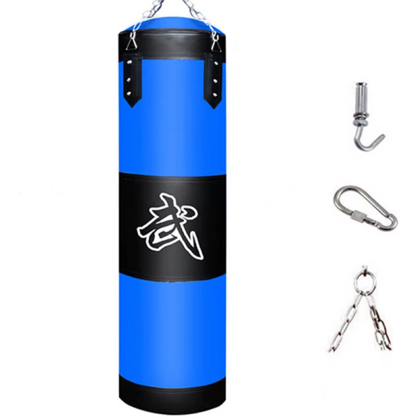 sac de frappe suspendu enfant mma kickboxing muay thai karate taekwondo bleu 100cm
