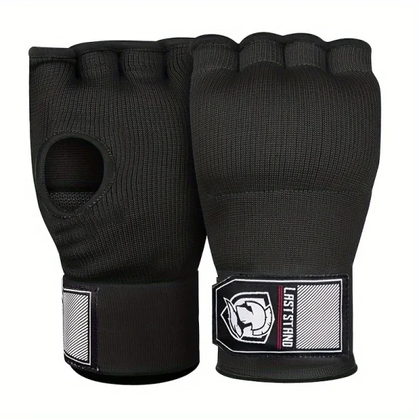 gant de boxe enfant en gel demi doigt noir