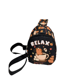 sac banane enfant relax noir
