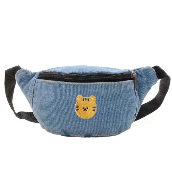 sac banane enfant en jean clair tigre