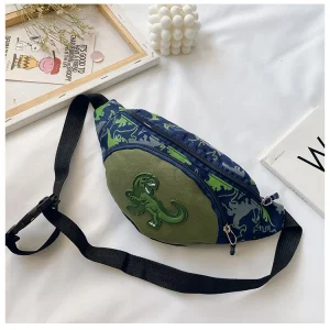 sac banane enfant trex vert