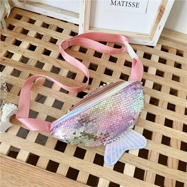 sac banane enfant sirène rose