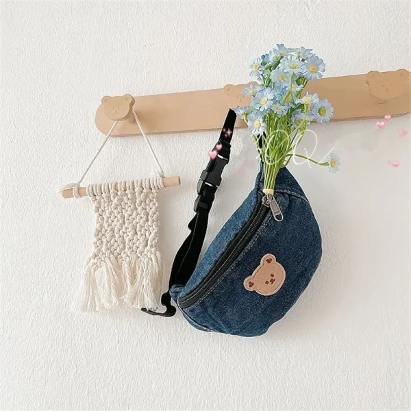 sac banane enfant jean's foncé ourson