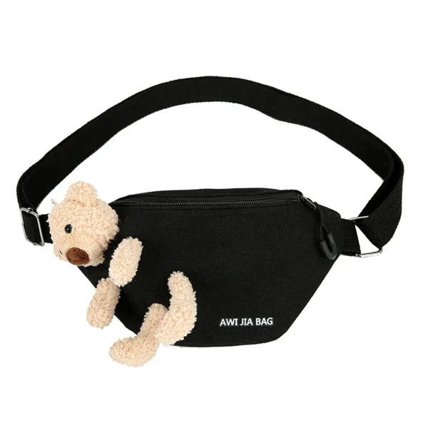 sac banane enfant ourson noir