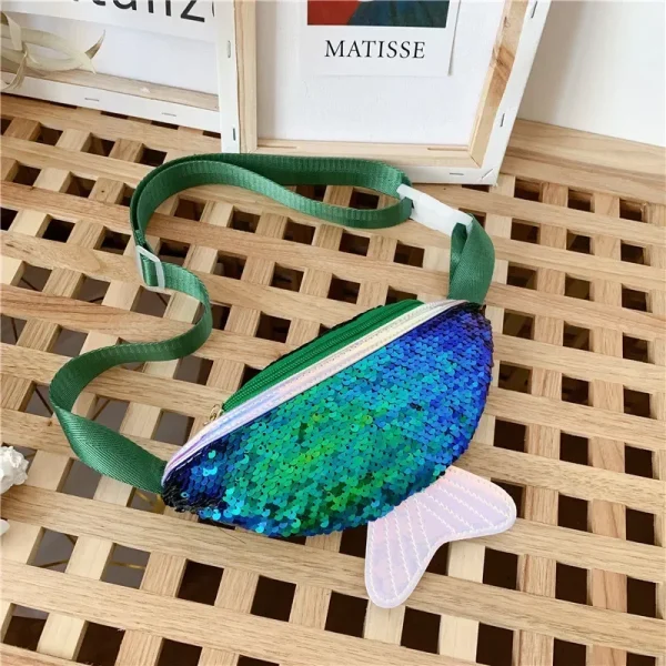 sac banane enfant sirène bleu