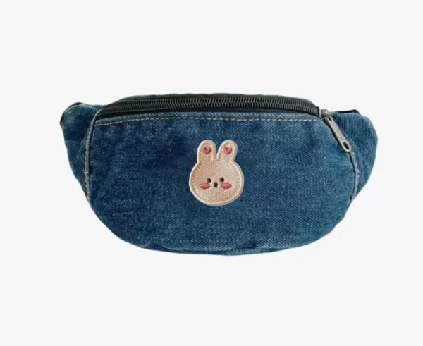 sac banane enfant jean's foncé lapin